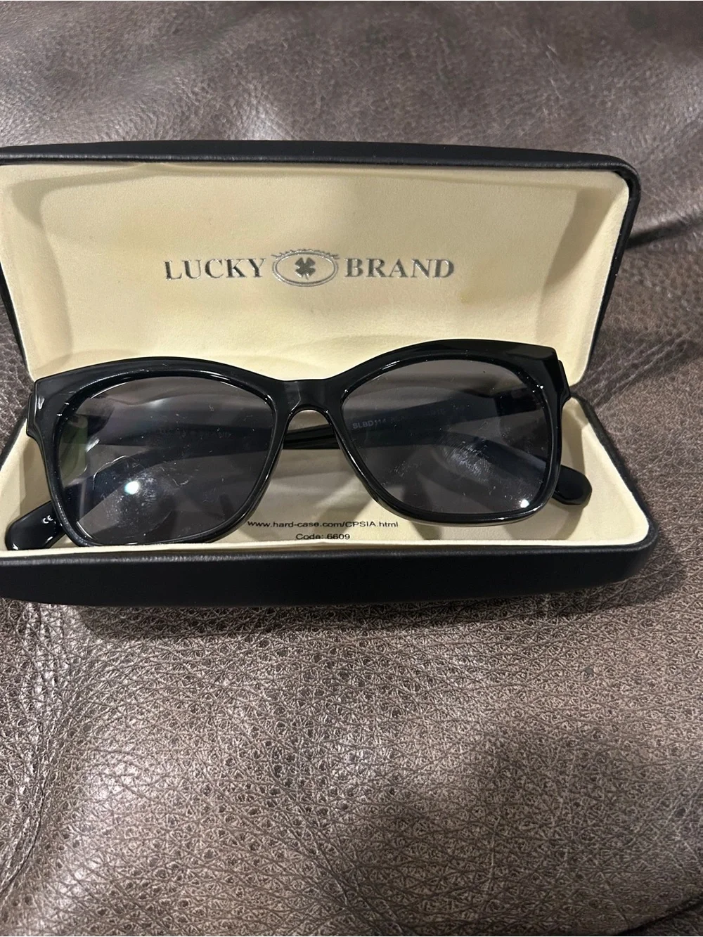 Lucky Brand Black Square Sunglasses with Dark Lenses